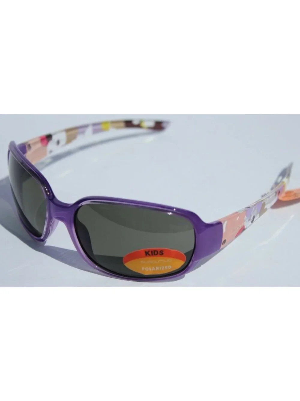 SUNCLOUD Picnic POLARIZED Sunglasses Purple/Crystal Flowers/Gray Girls NEW